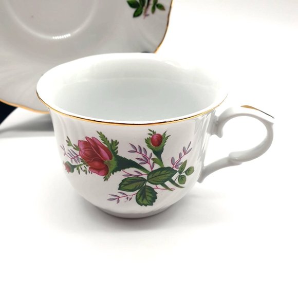 Truly Tasteful Vintage Teacup and Saucer Set Rose Gold Rimmed Collectable China - Picture 3 of 9